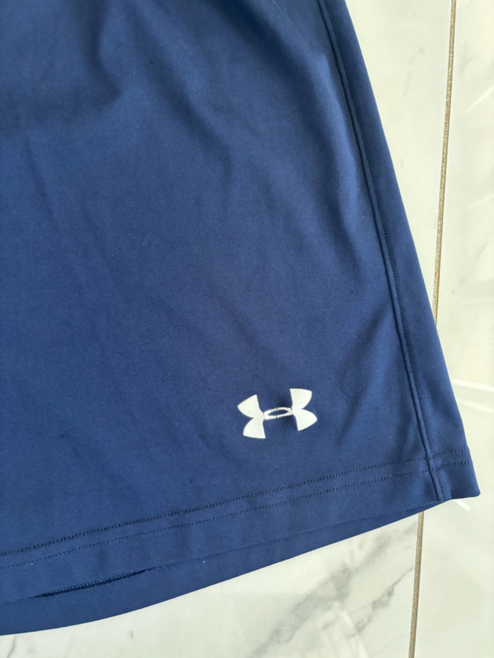Under Armour Navy Blue Performance Shorts with White Accent and logo - Picture 3 of 8